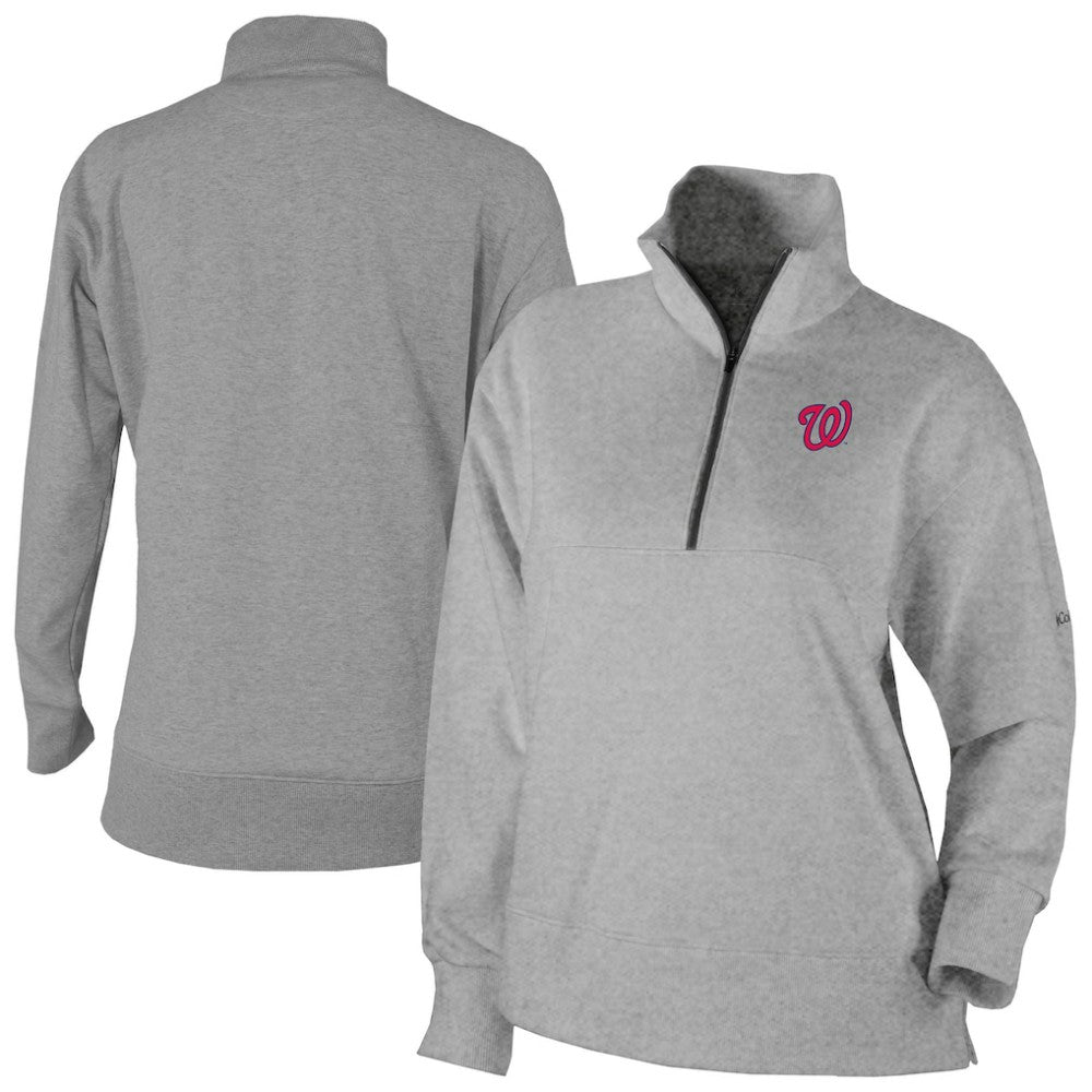 Washington Nationals Women's Birchwood Hills Quarter-Zip Pullover - Gray | Columbia