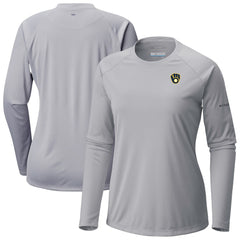 Milwaukee Brewers Tidal Tee II Long Sleeve T-Shirt - Gray | Columbia