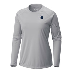 Detroit Tigers Tidal Tee II Long Sleeve T-Shirt - Gray | Columbia