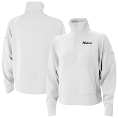 Miami Marlins Women's Wickhams Hills Raglan Omni-Wick Quarter-Zip Pullover - White | Columbia