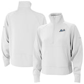 New York Mets Women's Wickhams Hills Raglan Omni-Wick Quarter-Zip Pullover - White | Columbia