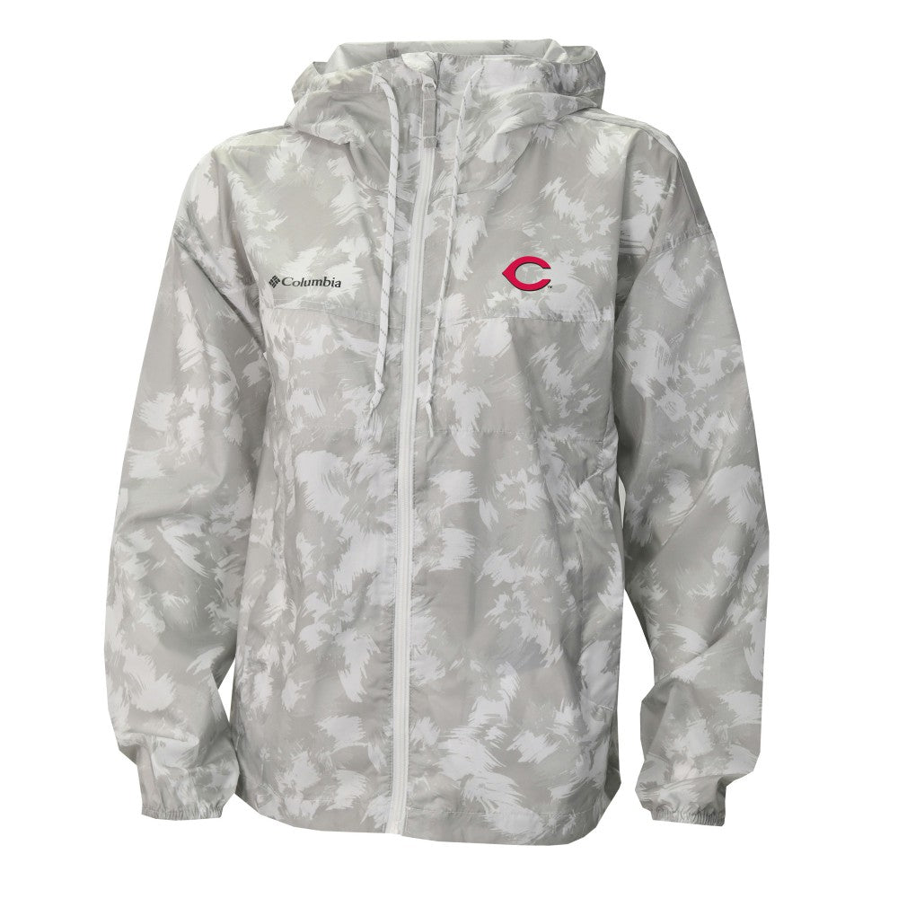 Cincinnati Reds Women's Flash Challenger Full-Zip Hoodie Windbreaker Jacket - Gray/White | Columbia