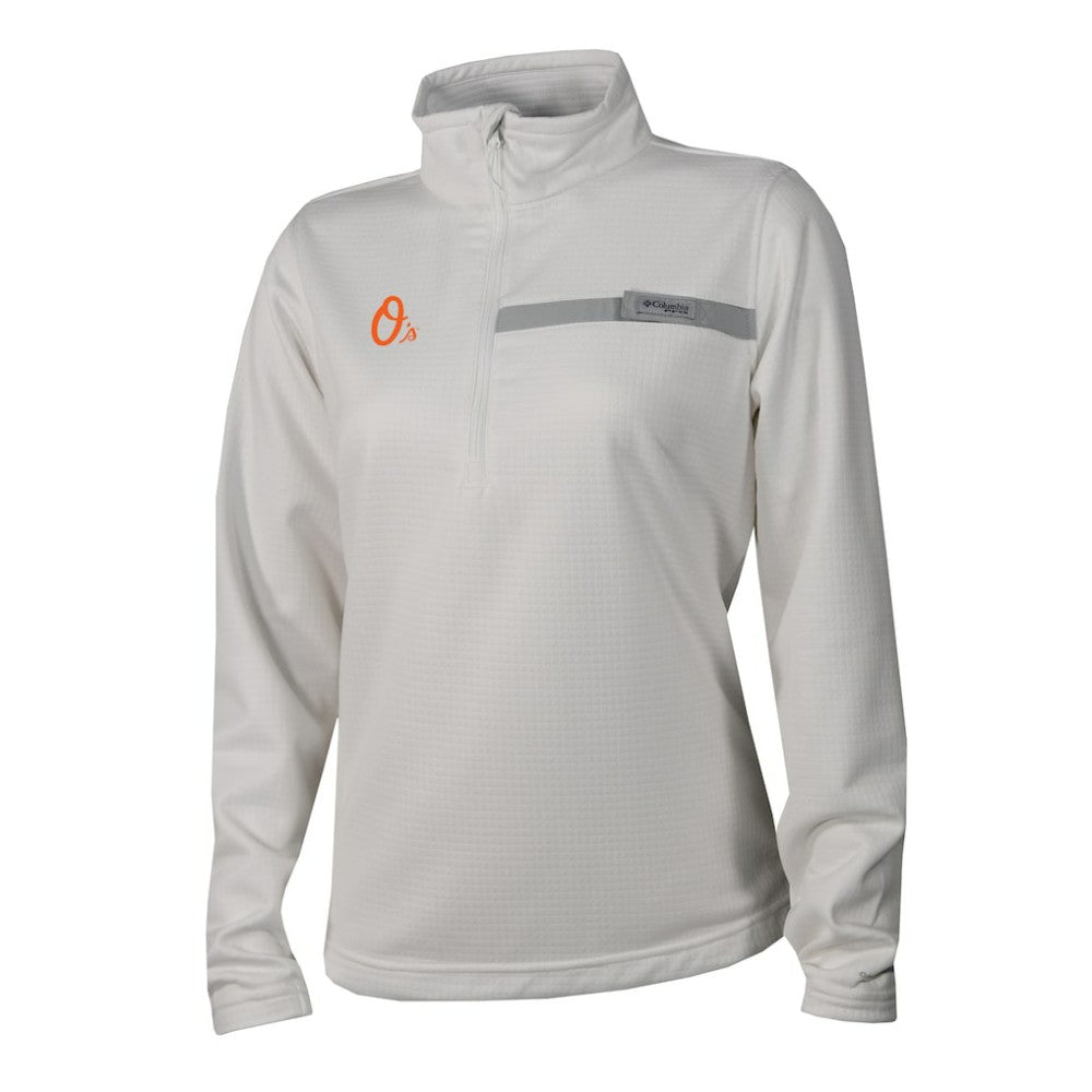 Baltimore Orioles Women's Skiff Guide Fleece Half-Zip Pullover Jacket - White | Columbia