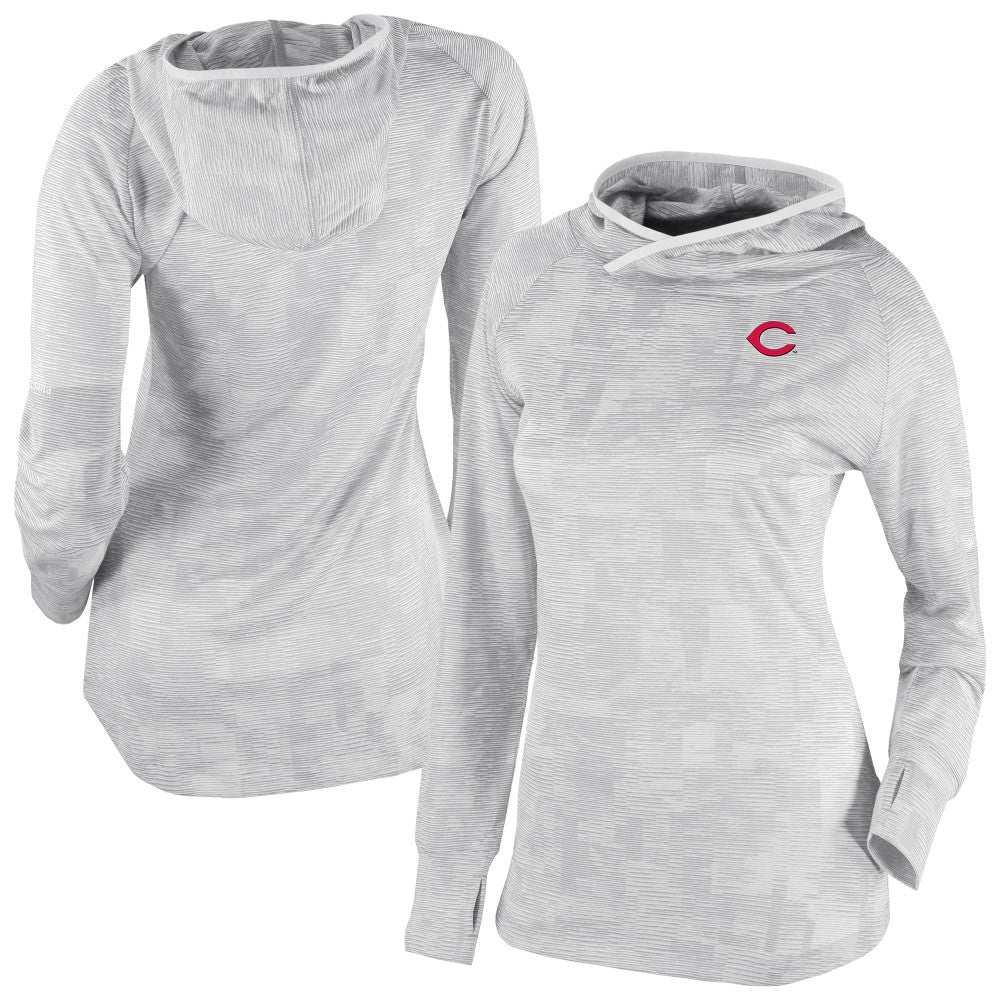 Cincinnati Reds Women's Omni-Wick Sunday Ball Raglan Pullover Hoodie - White | Columbia