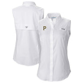 Pittsburgh Pirates Women's Tamiami Sleeveless Shirt - White | Columbia