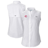 Cincinnati Reds Women's Tamiami Sleeveless Shirt - White | Columbia