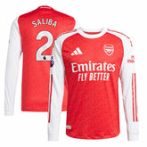 William Saliba Arsenal 2025/26 Home Long Sleeve Player Jersey / Soccer Discount