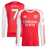 Bukayo Saka Arsenal 2025/26 Home Replica Long Sleeve Player Jersey / Soccer On sale