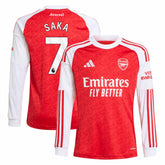 Bukayo Saka Arsenal Youth 2025/26 Home Replica Long Sleeve Player Jersey / Soccer Online