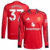 Kobbie Mainoo Manchester United Home 2025/26 Player Long Sleeve Jersey / Soccer Sale