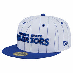 Golden State Warriors Wordmark Pinstripe 59FIFTY Fitted Hat sale - White | New Era online