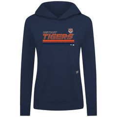 Detroit Tigers Levelwear Women's Relay Breaker Pullover Hoodie - Navy