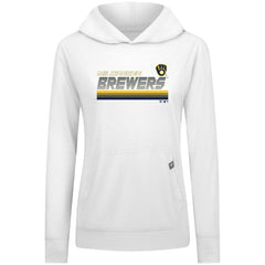 Milwaukee Brewers Levelwear Women's Relay Breaker Pullover Hoodie - White