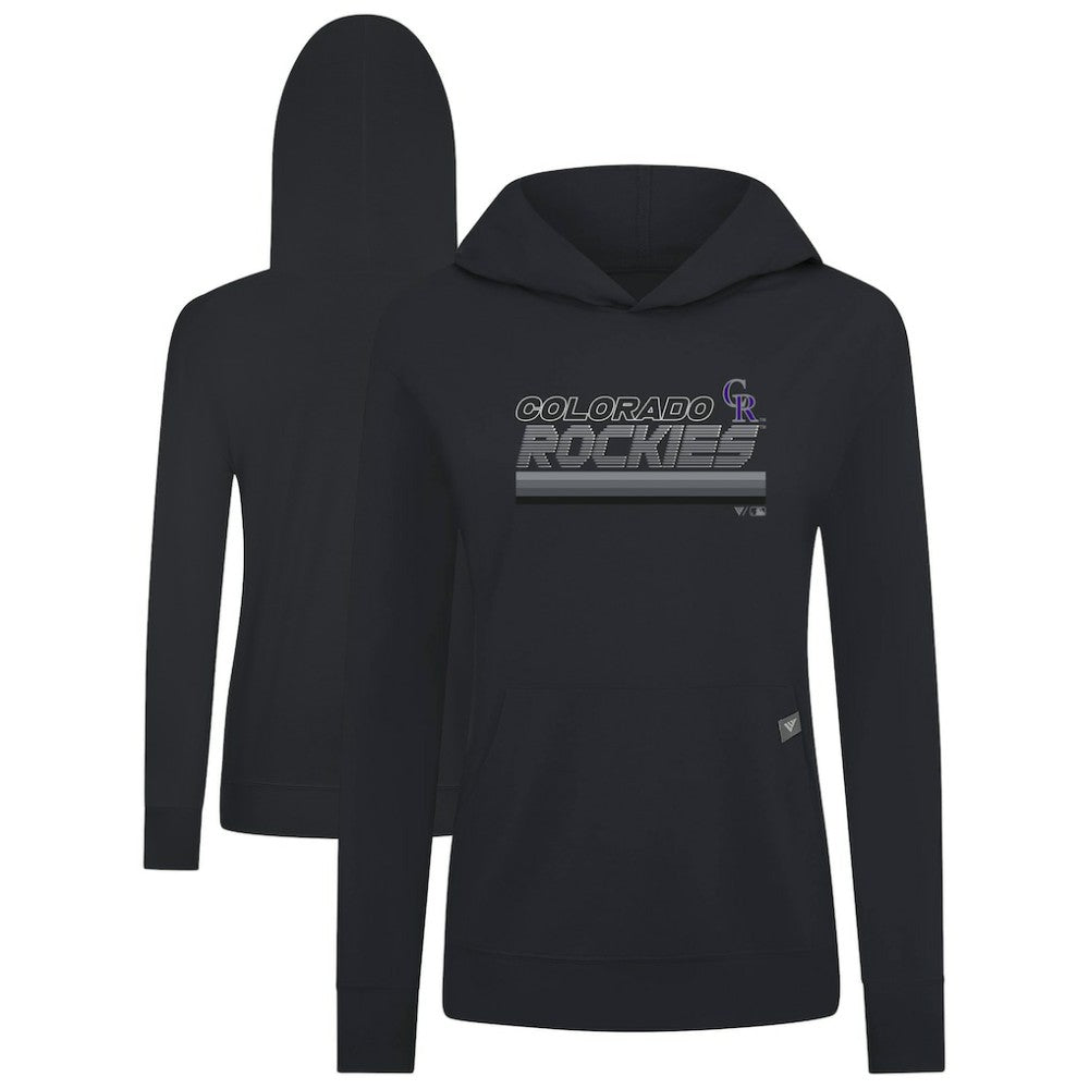 Colorado Rockies Levelwear Women's Relay Breaker Pullover Hoodie - Black
