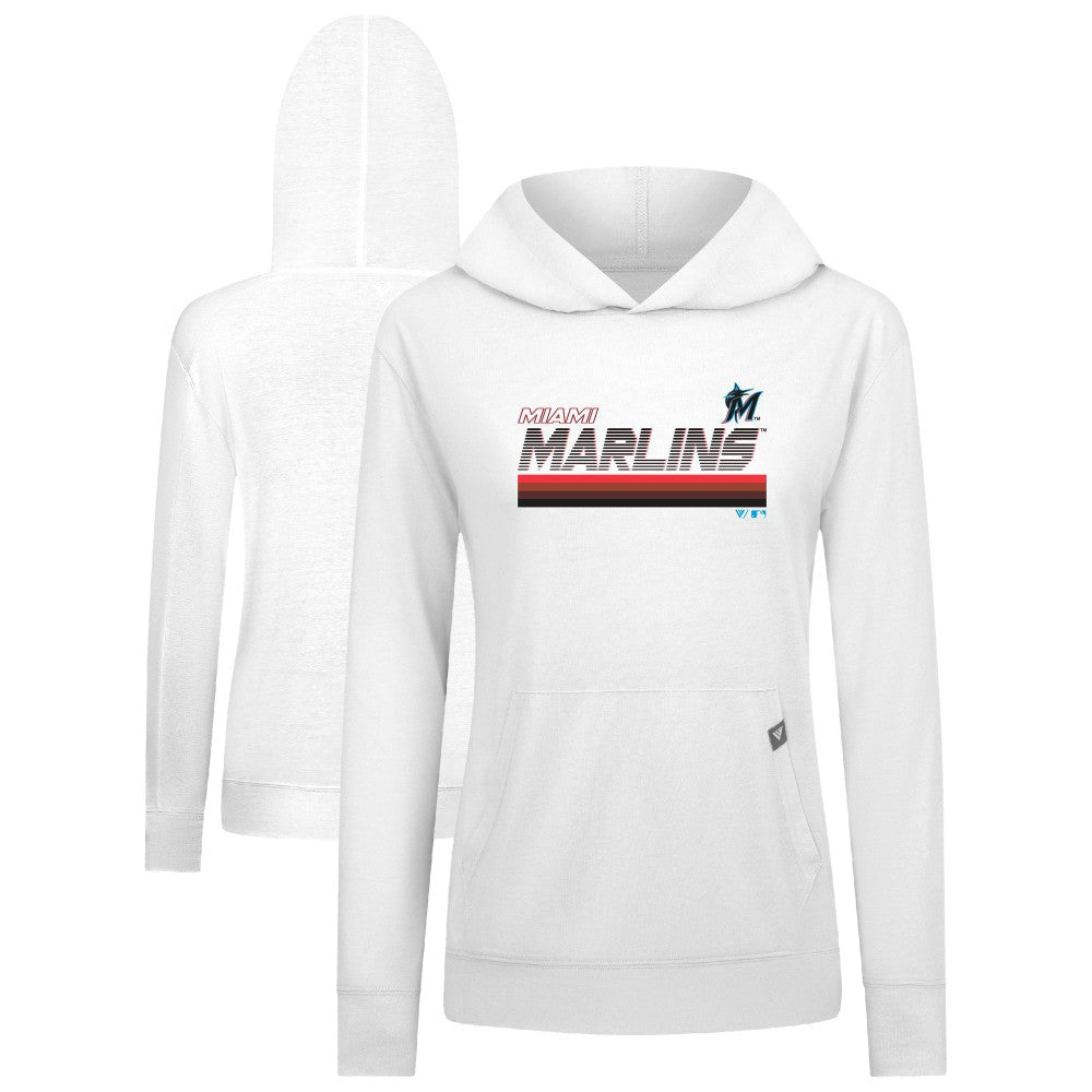 Miami Marlins Levelwear Women's Relay Breaker Pullover Hoodie - White