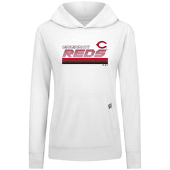 Cincinnati Reds Levelwear Women's Relay Breaker Pullover Hoodie - White