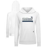 New York Yankees Levelwear Women's Relay Breaker Pullover Hoodie - White