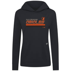 Baltimore Orioles Levelwear Women's Relay Breaker Pullover Hoodie - Black