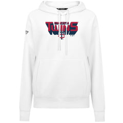 Minnesota Twins Levelwear Women's Adorn Retro 3D Pullover Hoodie - White