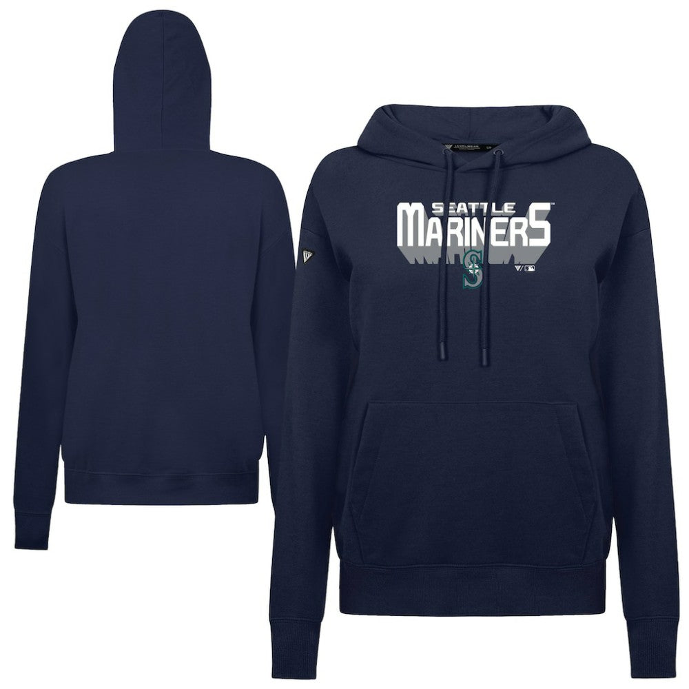 Seattle Mariners Levelwear Women's Adorn Retro 3D Pullover Hoodie - Navy