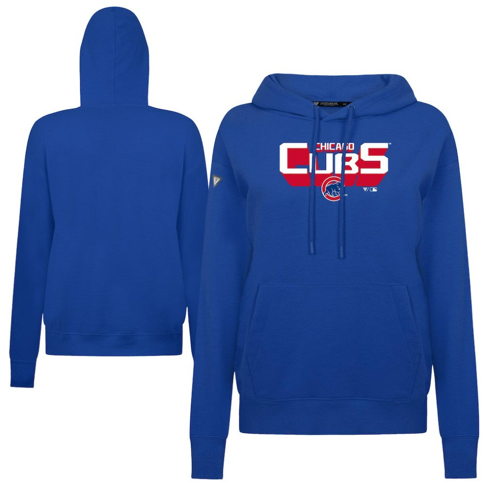 Chicago Cubs Levelwear Women's Adorn Retro 3D Pullover Hoodie - Royal