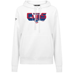 Chicago Cubs Levelwear Women's Adorn Retro 3D Pullover Hoodie - White