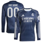 Real Madrid 2025/26 Away Long Sleeve Replica Custom Jersey / Soccer Sale