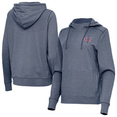 Minnesota Twins Antigua Women's Justice Stars and Stripes Team Logo Pullover Hoodie - Heather Navy