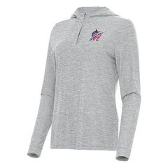 Miami Marlins Antigua Women's Daybreak Quarter-Zip Hoodie - Heather Gray