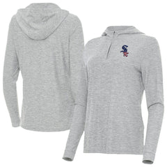 Chicago White Sox Antigua Women's Daybreak Quarter-Zip Hoodie - Heather Gray