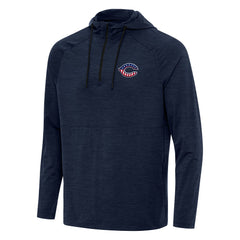 Cincinnati Reds Antigua Spikes Stars and Stripes Team Logo Quarter-Zip Pullover Hoodie - Heather Navy