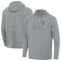Minnesota Twins Antigua Spikes Stars and Stripes Team Logo Quarter-Zip Pullover Hoodie - Heather Gray