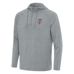 Minnesota Twins Antigua Spikes Stars and Stripes Team Logo Quarter-Zip Pullover Hoodie - Heather Gray