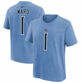 NFL Tennessee Titans Cam Ward Youth 2025 NFL Draft First Round Pick Name & Number T-Shirt