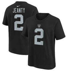 NFL Las Vegas Raiders Ashton Jeanty Youth 2025 NFL Draft First Round Pick Name & Number T-Shirt