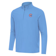 Chicago Cubs Antigua Alternate Logo Intent Quarter-Zip Pullover - Powder Blue