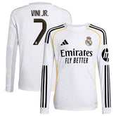 Vini Jr. Real Madrid Youth 2025/26 Home Replica Long Sleeve Jersey / Soccer Outlet