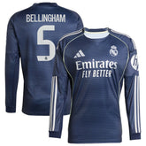 Jude Bellingham Real Madrid 2025/26 Away Long Sleeve Replica Jersey / Soccer Sale