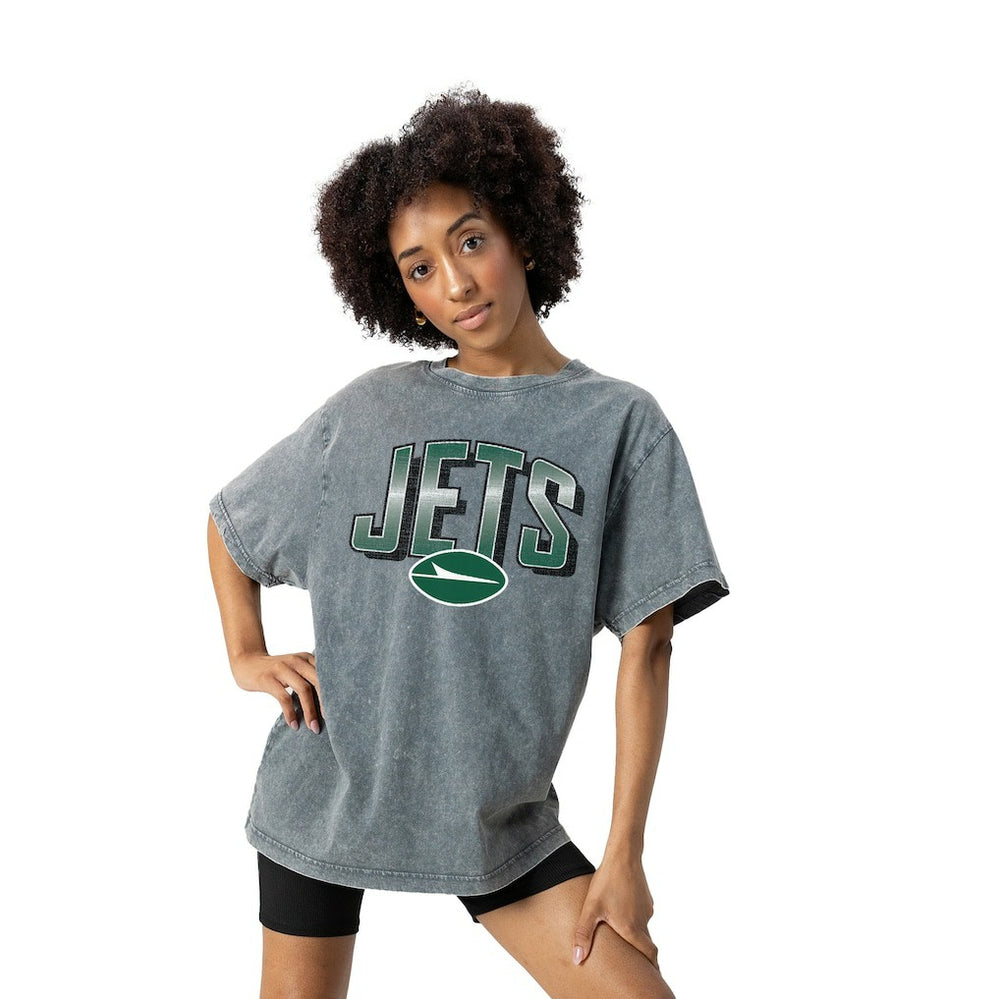 NFL New York Jets Gameday Couture Women's Peak Performance Oversized Snow Wash T-Shirt