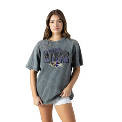 NFL Baltimore Ravens Gameday Couture Women's Peak Performance Oversized Snow Wash T-Shirt