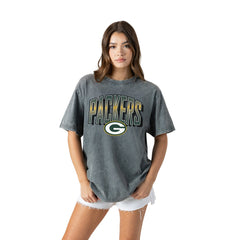 NFL Green Bay Packers Gameday Couture Women's Peak Performance Oversized Snow Wash T-Shirt