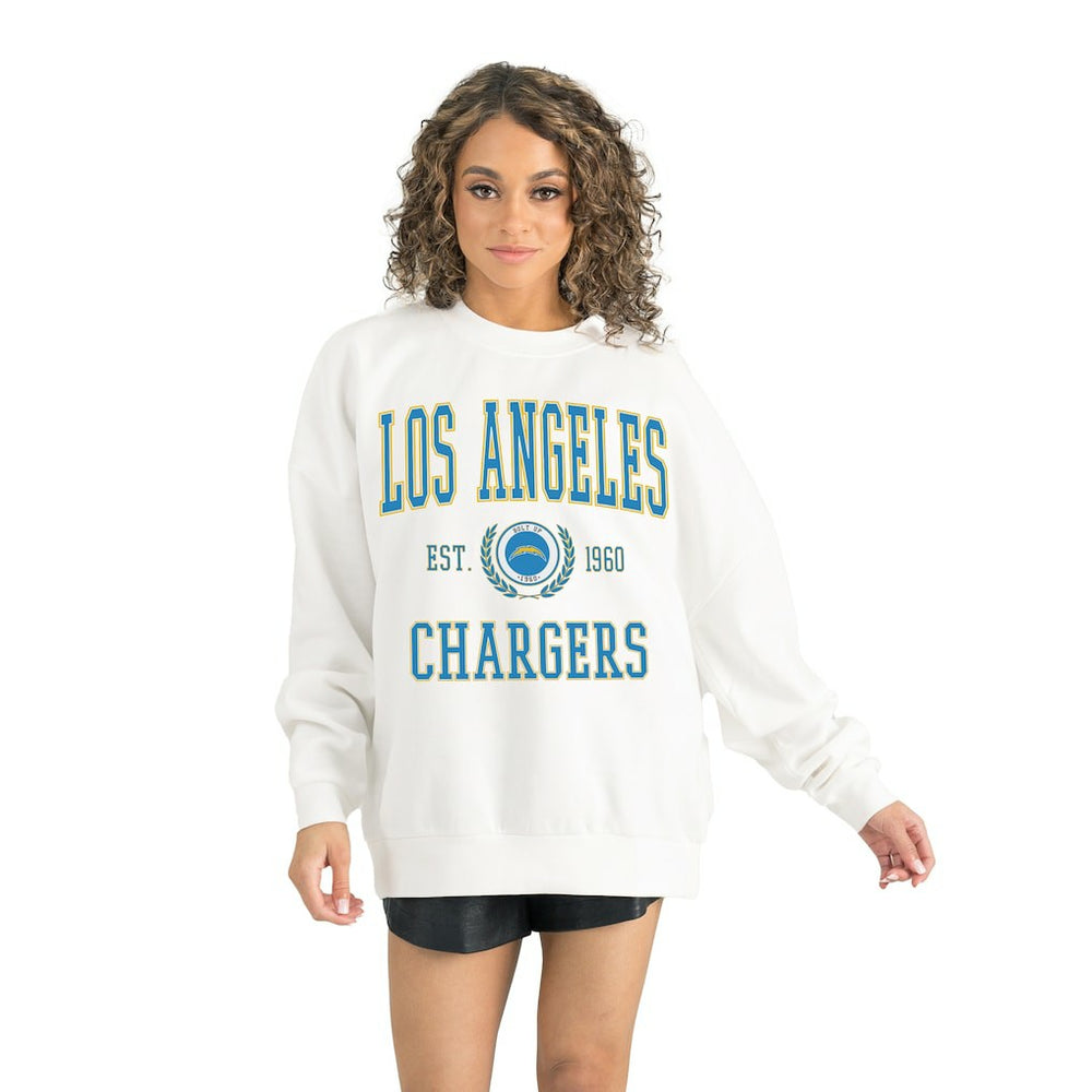 NFL Los Angeles Chargers Gameday Couture Women's Timeless Triumph Premium Fleece Pullover Sweatshirt