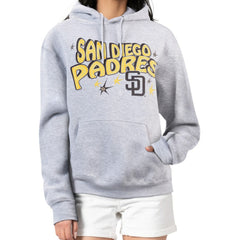 San Diego Padres Starter Women's Fireworks Fleece Tri-Blend Pullover Hoodie - Gray