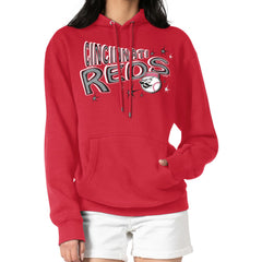 Cincinnati Reds Starter Women's Fireworks Fleece Tri-Blend Pullover Hoodie - Red