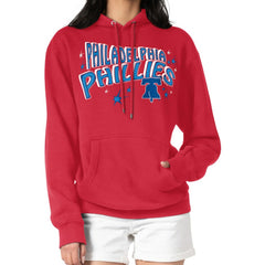 Philadelphia Phillies Starter Women's Fireworks Fleece Tri-Blend Pullover Hoodie - Red