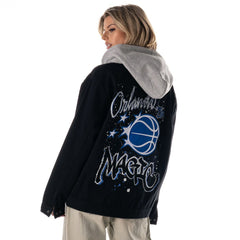Orlando Magic The Wild Collective Unisex Full-Button Denim Hooded Jacket - Black cheap