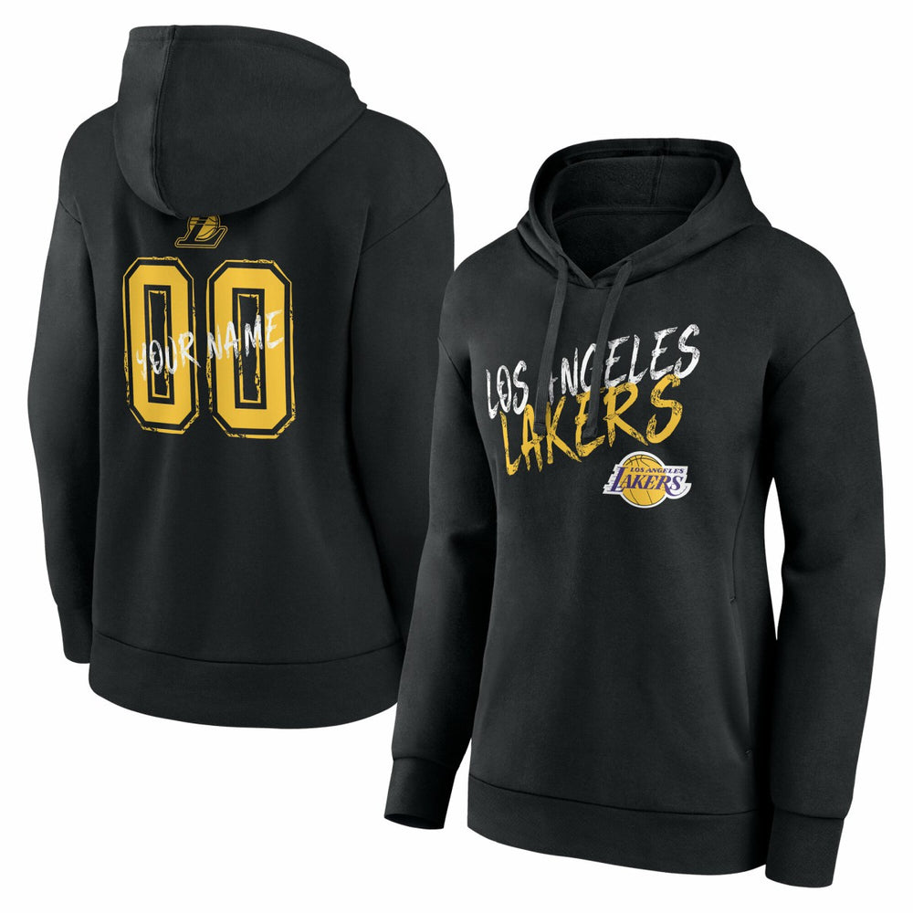 Los Angeles Lakers Women's Hustle Custom Pullover Hoodie - Black outlet
