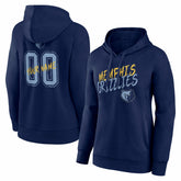 Memphis Grizzlies Women's Hustle Custom Pullover Hoodie - Navy cheap