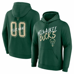 Milwaukee Bucks Hustle Custom Pullover Hoodie - Hunter Green for sale