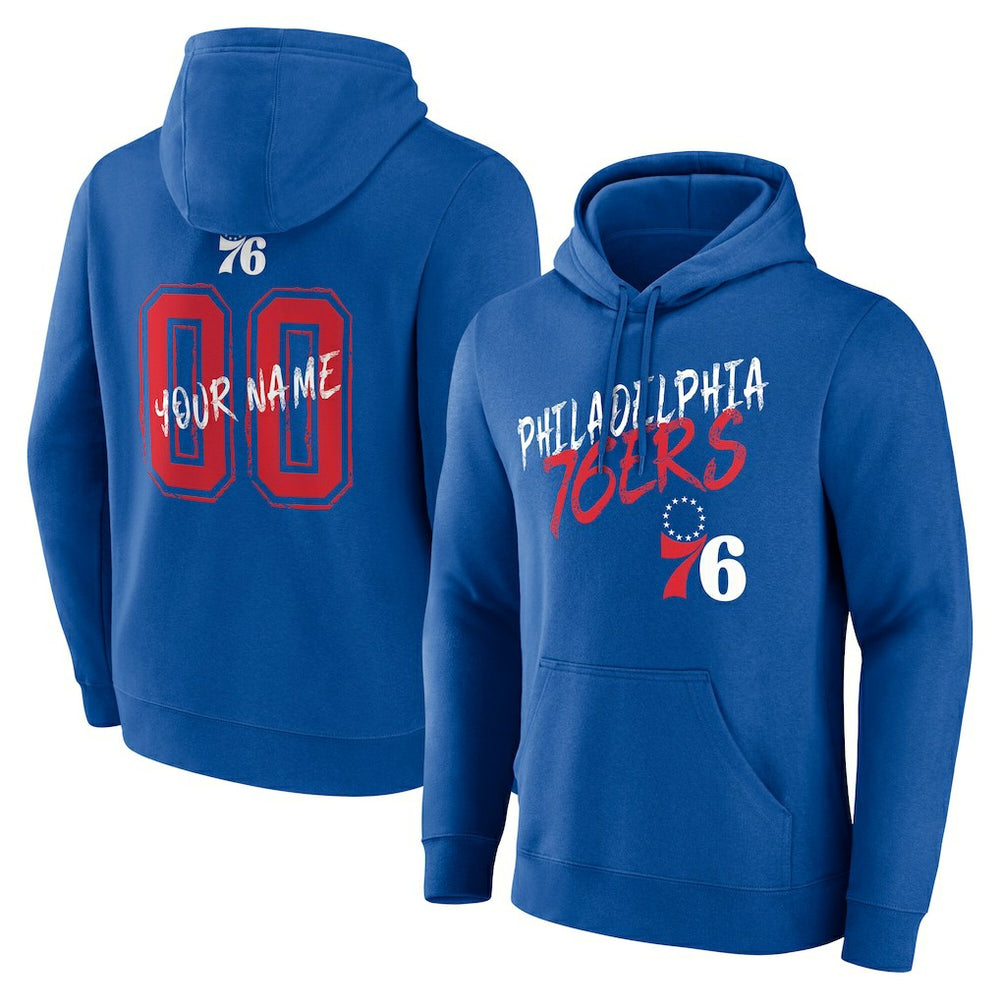 Philadelphia 76ers Hustle Custom Pullover Hoodie - Royal sale